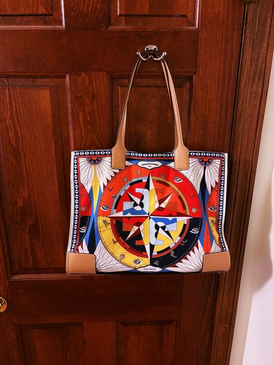 Tory Burch Handbags - TORY BURCH Ella Sustainable Printed Tote Purse Rose Des Vents Compass Ltd EUC